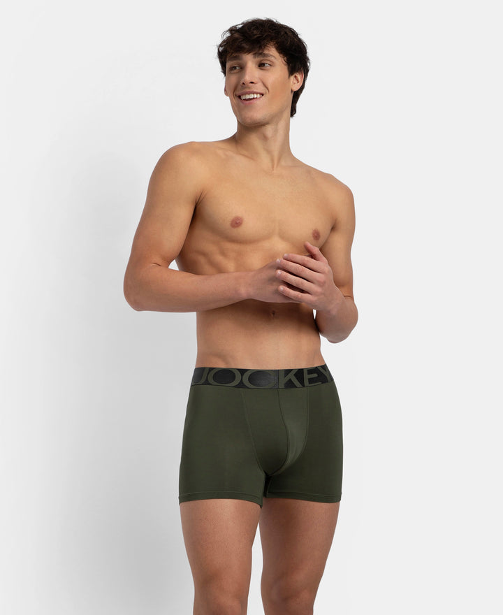 Tactel Microfiber Elastane Stretch Solid Trunk with Moisture Move Properties - Thyme