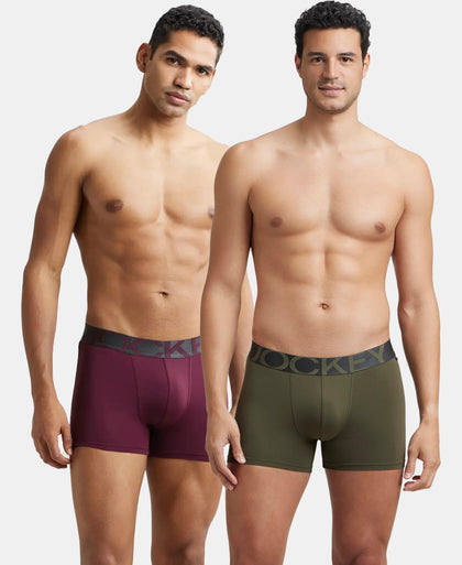 Tactel Microfiber Elastane Stretch Solid Trunk with Moisture Move Properties - Wine Tasting & Forest Night (Pack of 2)