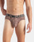 Tactel Microfiber Elastane Stretch Printed Brief with Moisture Move Properties - Deep Taupe