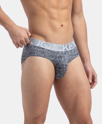 Tactel Microfiber Elastane Stretch Printed Brief with Moisture Move Properties - High Rise