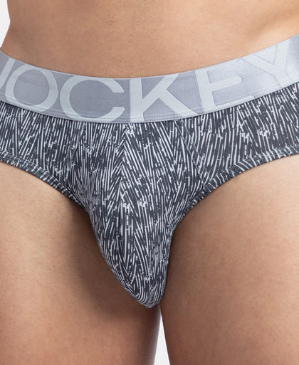 Tactel Microfiber Elastane Stretch Printed Brief with Moisture Move Properties - High Rise