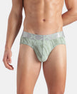 Tactel Microfiber Elastane Stretch Printed Brief with Moisture Move Properties - Jadeite