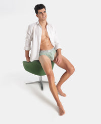 Tactel Microfiber Elastane Stretch Printed Brief with Moisture Move Properties - Jadeite