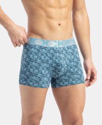 Tactel Microfiber Elastane Stretch Printed Trunk with Moisture Move Properties - Blue Shadow