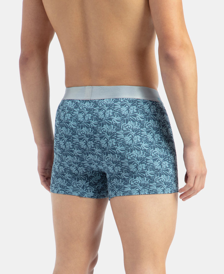 Tactel Microfiber Elastane Stretch Printed Trunk with Moisture Move Properties - Blue Shadow