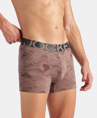 Tactel Microfiber Elastane Stretch Printed Trunk with Moisture Move Properties - Deep Taupe