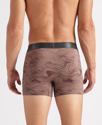 Tactel Microfiber Elastane Stretch Printed Trunk with Moisture Move Properties - Deep Taupe