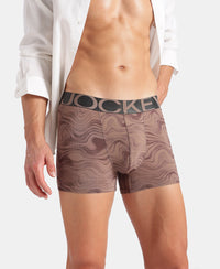 Tactel Microfiber Elastane Stretch Printed Trunk with Moisture Move Properties - Deep Taupe