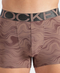 Tactel Microfiber Elastane Stretch Printed Trunk with Moisture Move Properties - Deep Taupe