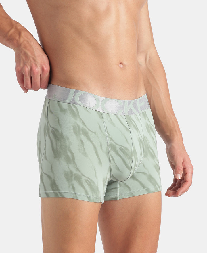 Tactel Microfiber Elastane Stretch Printed Trunk with Moisture Move Properties - Jadeite