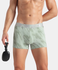 Tactel Microfiber Elastane Stretch Printed Trunk with Moisture Move Properties - Jadeite