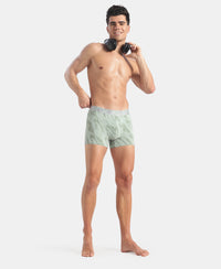 Tactel Microfiber Elastane Stretch Printed Trunk with Moisture Move Properties - Jadeite