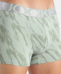 Tactel Microfiber Elastane Stretch Printed Trunk with Moisture Move Properties - Jadeite