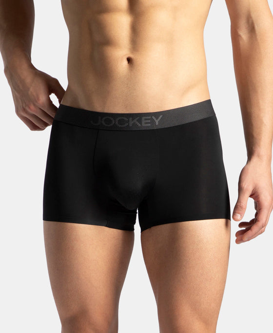 Tactouch Microfiber Elastane Stretch Seamfree Bonded Tech Solid Trunk with Internal Breathable Mesh - Black