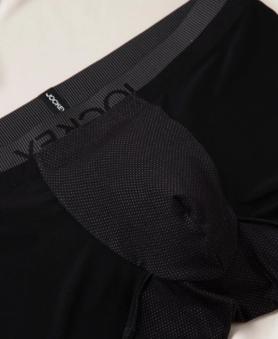 Tactouch Microfiber Elastane Stretch Seamfree Bonded Tech Solid Trunk with Internal Breathable Mesh - Black