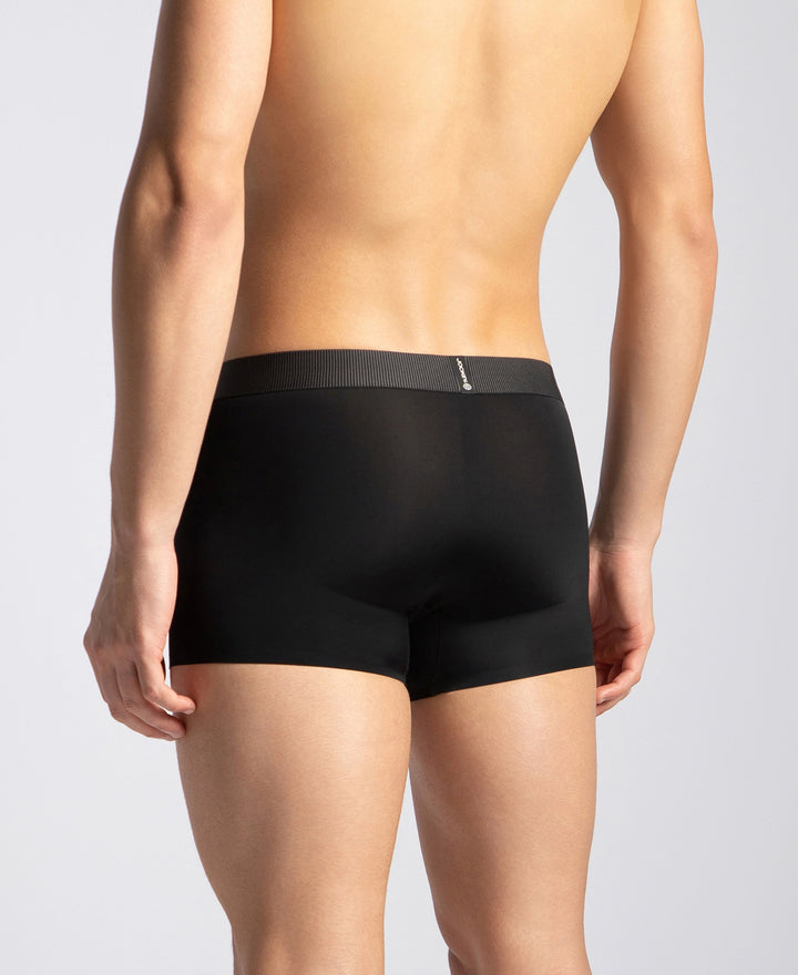 Tactouch Microfiber Elastane Stretch Seamfree Bonded Tech Solid Trunk with Internal Breathable Mesh - Black
