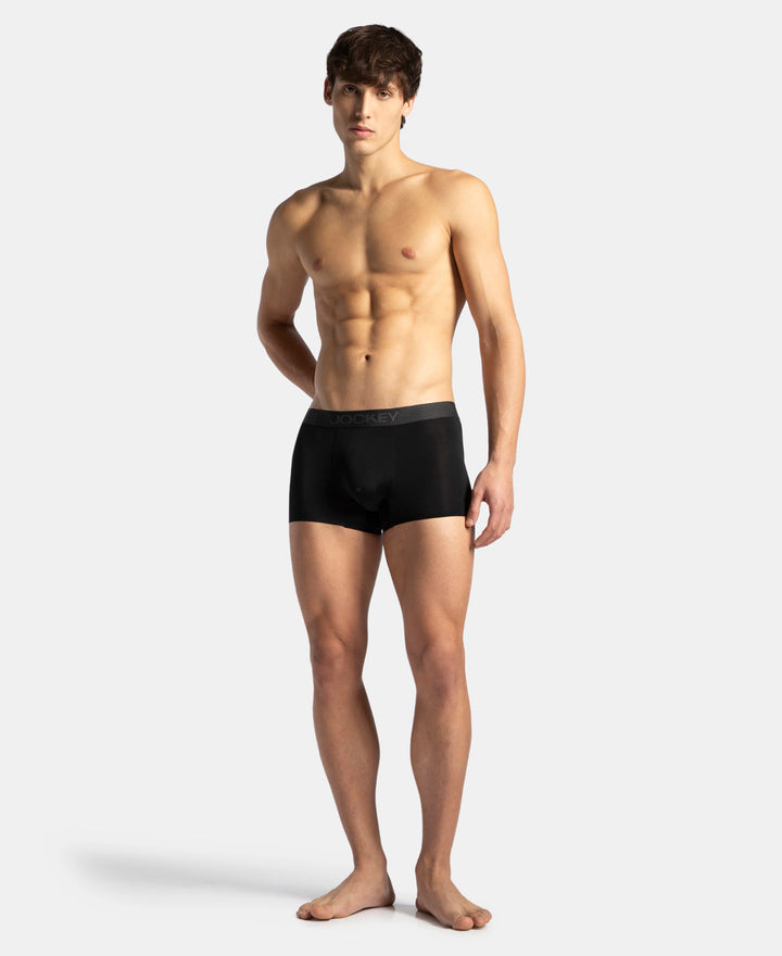 Tactouch Microfiber Elastane Stretch Seamfree Bonded Tech Solid Trunk with Internal Breathable Mesh - Black