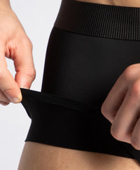 Tactouch Microfiber Elastane Stretch Seamfree Bonded Tech Solid Trunk with Internal Breathable Mesh - Black