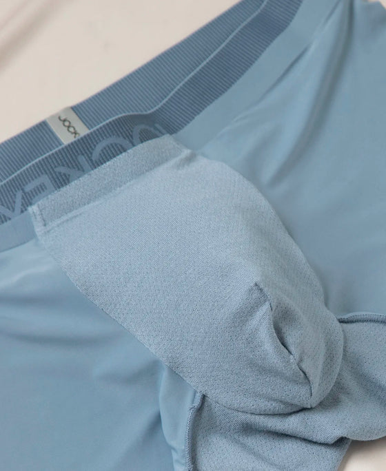 Tactouch Microfiber Elastane Stretch Seamfree Bonded Tech Solid Trunk with Internal Breathable Mesh - Blue Shadow
