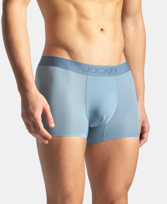 Tactouch Microfiber Elastane Stretch Seamfree Bonded Tech Solid Trunk with Internal Breathable Mesh - Blue Shadow