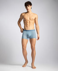 Tactouch Microfiber Elastane Stretch Seamfree Bonded Tech Solid Trunk with Internal Breathable Mesh - Blue Shadow