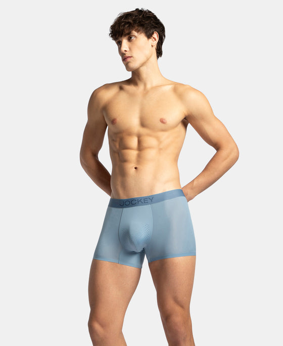 Tactouch Microfiber Elastane Stretch Seamfree Bonded Tech Solid Trunk with Internal Breathable Mesh - Blue Shadow