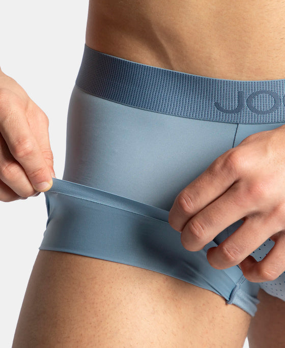 Tactouch Microfiber Elastane Stretch Seamfree Bonded Tech Solid Trunk with Internal Breathable Mesh - Blue Shadow
