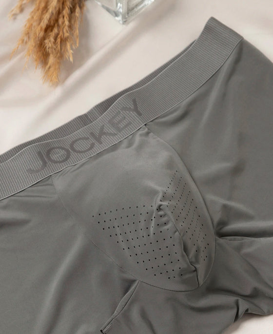 Tactouch Microfiber Elastane Stretch Seamfree Bonded Tech Solid Trunk with Internal Breathable Mesh - Grey