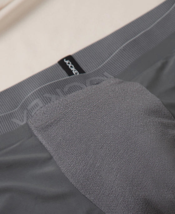 Tactouch Microfiber Elastane Stretch Seamfree Bonded Tech Solid Trunk with Internal Breathable Mesh - Grey