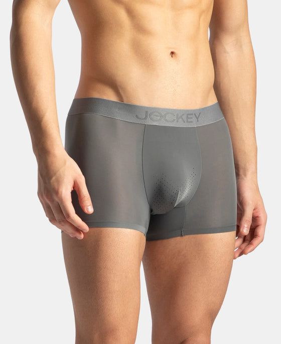 Tactouch Microfiber Elastane Stretch Seamfree Bonded Tech Solid Trunk with Internal Breathable Mesh - Grey