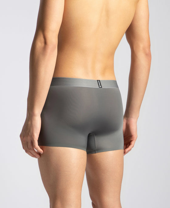 Tactouch Microfiber Elastane Stretch Seamfree Bonded Tech Solid Trunk with Internal Breathable Mesh - Grey