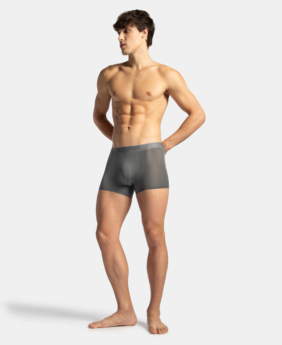 Tactouch Microfiber Elastane Stretch Seamfree Bonded Tech Solid Trunk with Internal Breathable Mesh - Grey