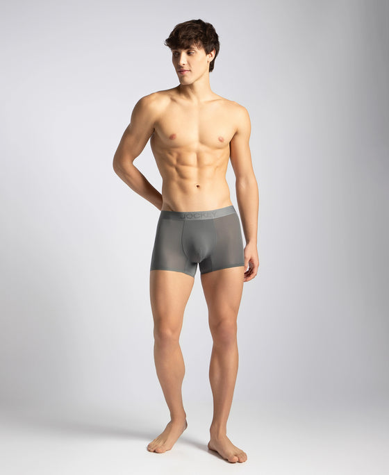 Tactouch Microfiber Elastane Stretch Seamfree Bonded Tech Solid Trunk with Internal Breathable Mesh - Grey