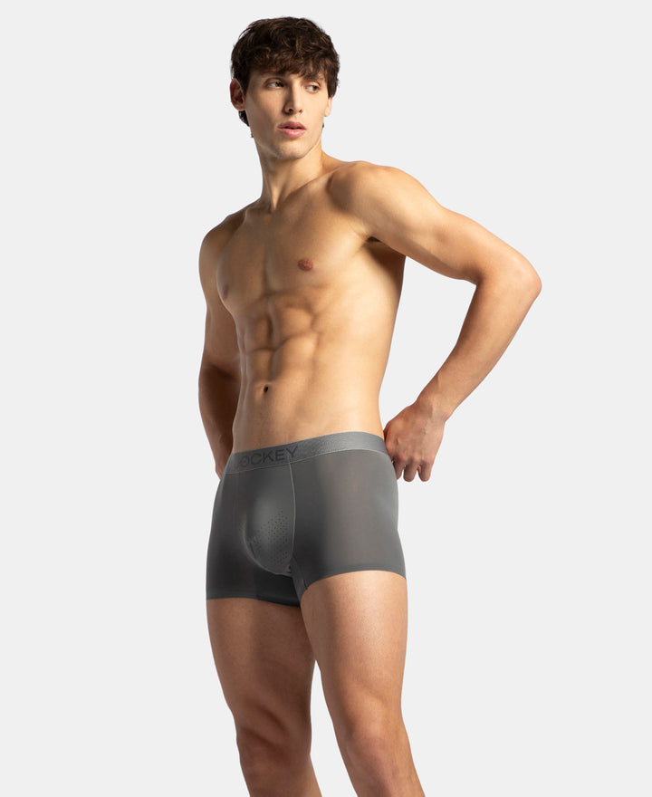 Tactouch Microfiber Elastane Stretch Seamfree Bonded Tech Solid Trunk with Internal Breathable Mesh - Grey