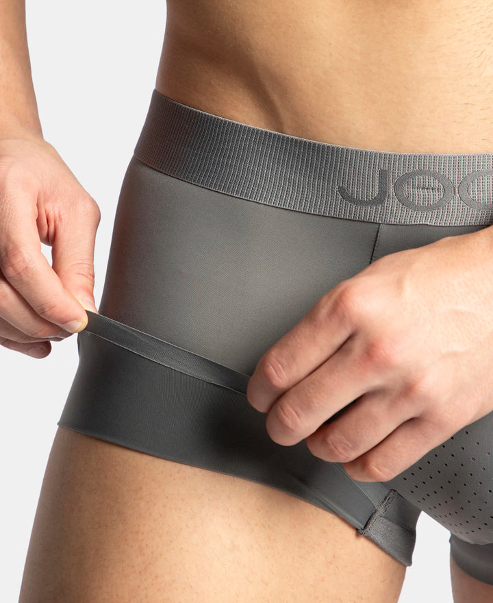 Tactouch Microfiber Elastane Stretch Seamfree Bonded Tech Solid Trunk with Internal Breathable Mesh - Grey