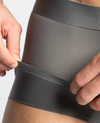 Tactouch Microfiber Elastane Stretch Seamfree Bonded Tech Solid Trunk with Internal Breathable Mesh - Grey
