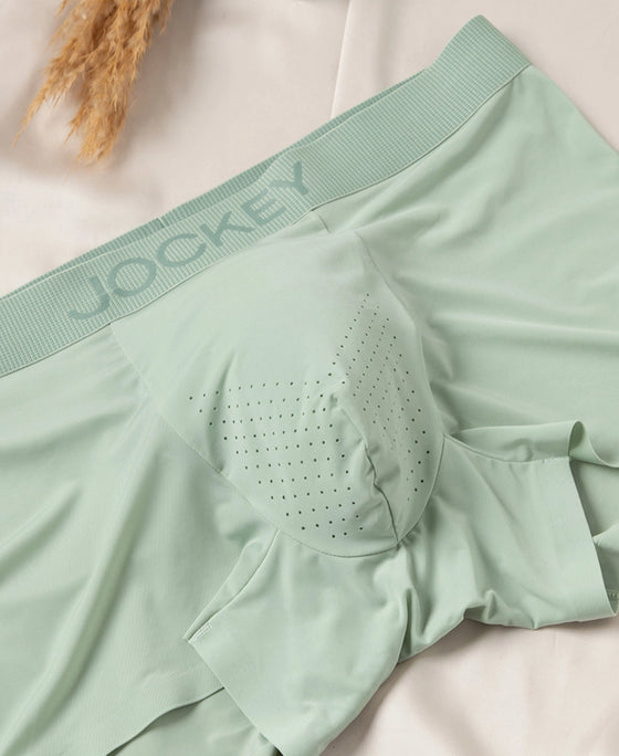 Tactouch Microfiber Elastane Stretch Seamfree Bonded Tech Solid Trunk with Internal Breathable Mesh - Pistachio