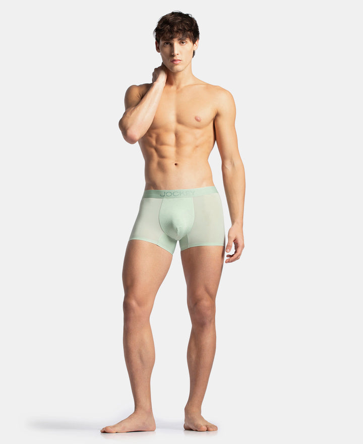 Tactouch Microfiber Elastane Stretch Seamfree Bonded Tech Solid Trunk with Internal Breathable Mesh - Pistachio