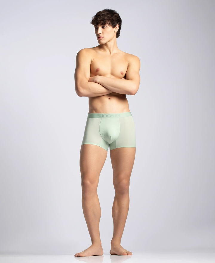 Tactouch Microfiber Elastane Stretch Seamfree Bonded Tech Solid Trunk with Internal Breathable Mesh - Pistachio