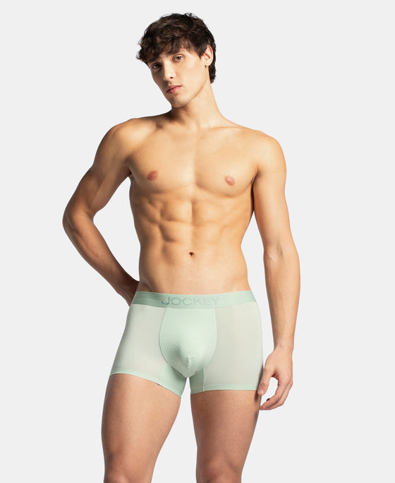 Tactouch Microfiber Elastane Stretch Seamfree Bonded Tech Solid Trunk with Internal Breathable Mesh - Pistachio