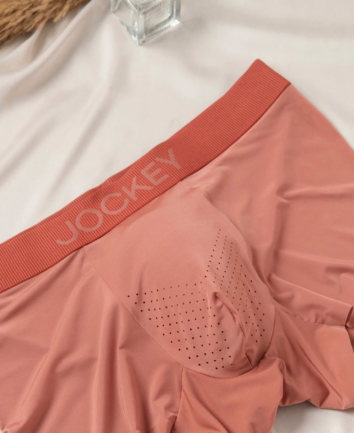 Tactouch Microfiber Elastane Stretch Seamfree Bonded Tech Solid Trunk with Internal Breathable Mesh - Terracotta