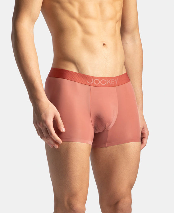 Tactouch Microfiber Elastane Stretch Seamfree Bonded Tech Solid Trunk with Internal Breathable Mesh - Terracotta