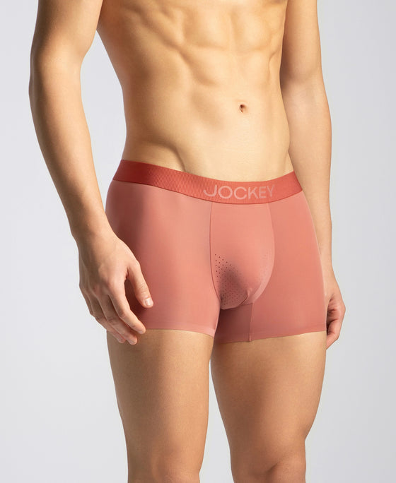 Tactouch Microfiber Elastane Stretch Seamfree Bonded Tech Solid Trunk with Internal Breathable Mesh - Terracotta