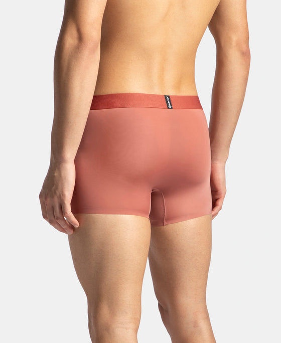 Tactouch Microfiber Elastane Stretch Seamfree Bonded Tech Solid Trunk with Internal Breathable Mesh - Terracotta