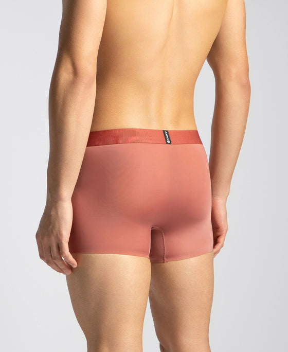 Tactouch Microfiber Elastane Stretch Seamfree Bonded Tech Solid Trunk with Internal Breathable Mesh - Terracotta