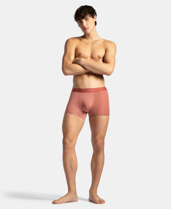 Tactouch Microfiber Elastane Stretch Seamfree Bonded Tech Solid Trunk with Internal Breathable Mesh - Terracotta