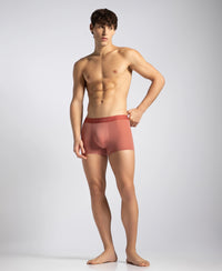 Tactouch Microfiber Elastane Stretch Seamfree Bonded Tech Solid Trunk with Internal Breathable Mesh - Terracotta