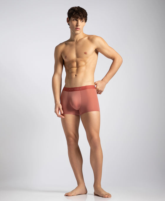 Tactouch Microfiber Elastane Stretch Seamfree Bonded Tech Solid Trunk with Internal Breathable Mesh - Terracotta