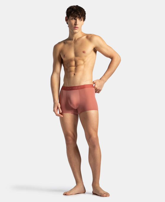 Tactouch Microfiber Elastane Stretch Seamfree Bonded Tech Solid Trunk with Internal Breathable Mesh - Terracotta