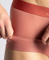 Tactouch Microfiber Elastane Stretch Seamfree Bonded Tech Solid Trunk with Internal Breathable Mesh - Terracotta